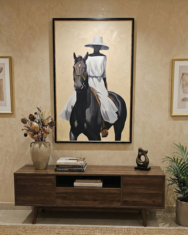 Monochrome - Harmony White Dress & Dark Horse Statement Piece