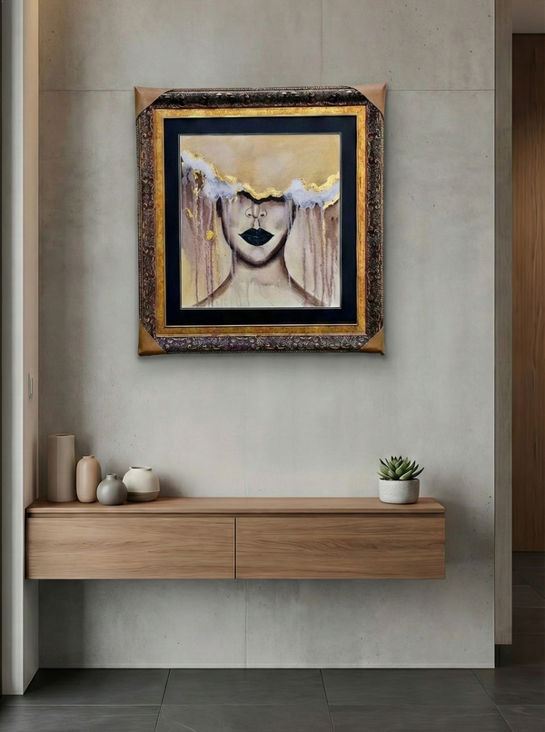 Golden Veil - Surrealist Portrait Art