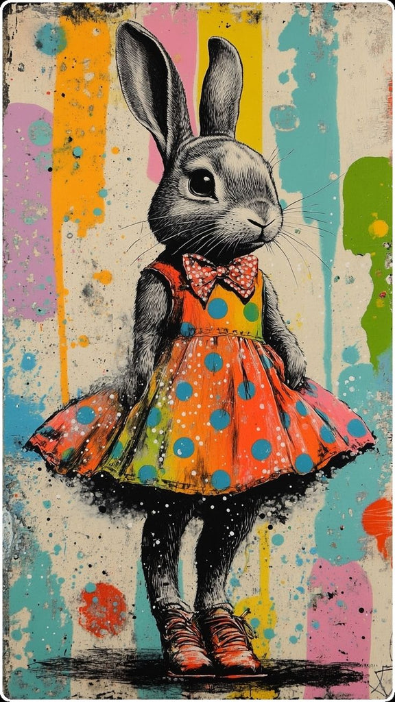 Rabbit Canvas Wall Art – Cute Kids Room