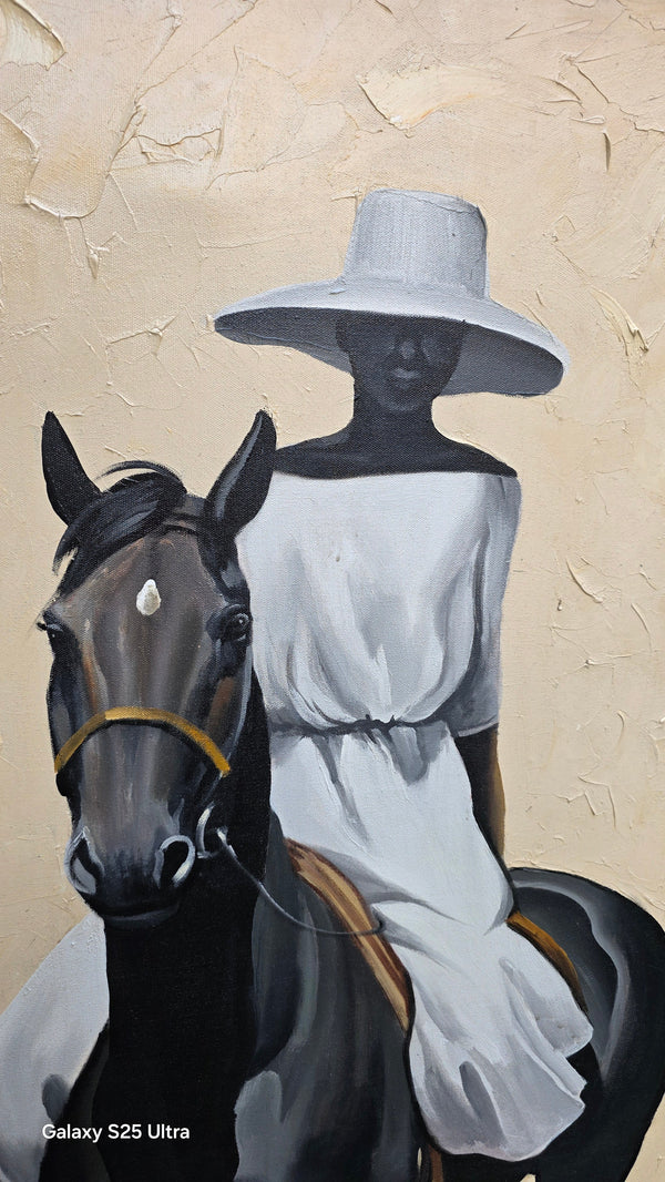 Monochrome - Harmony White Dress & Dark Horse Statement Piece