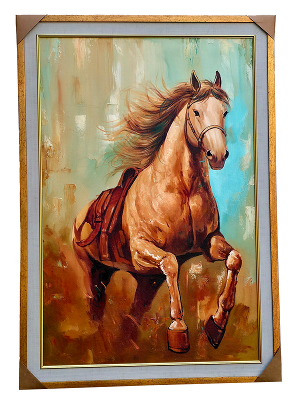 Traditional Equestrian - Running Horse with Saddle Art