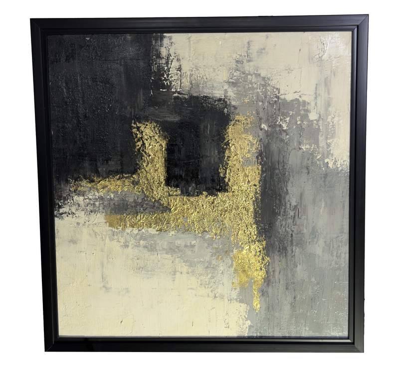 Golden Rift - Modern Textured Square Art