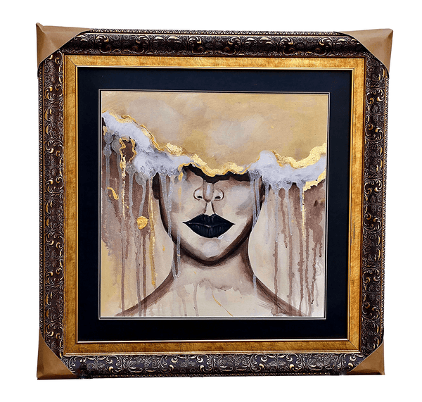 Golden Veil - Surrealist Portrait Art