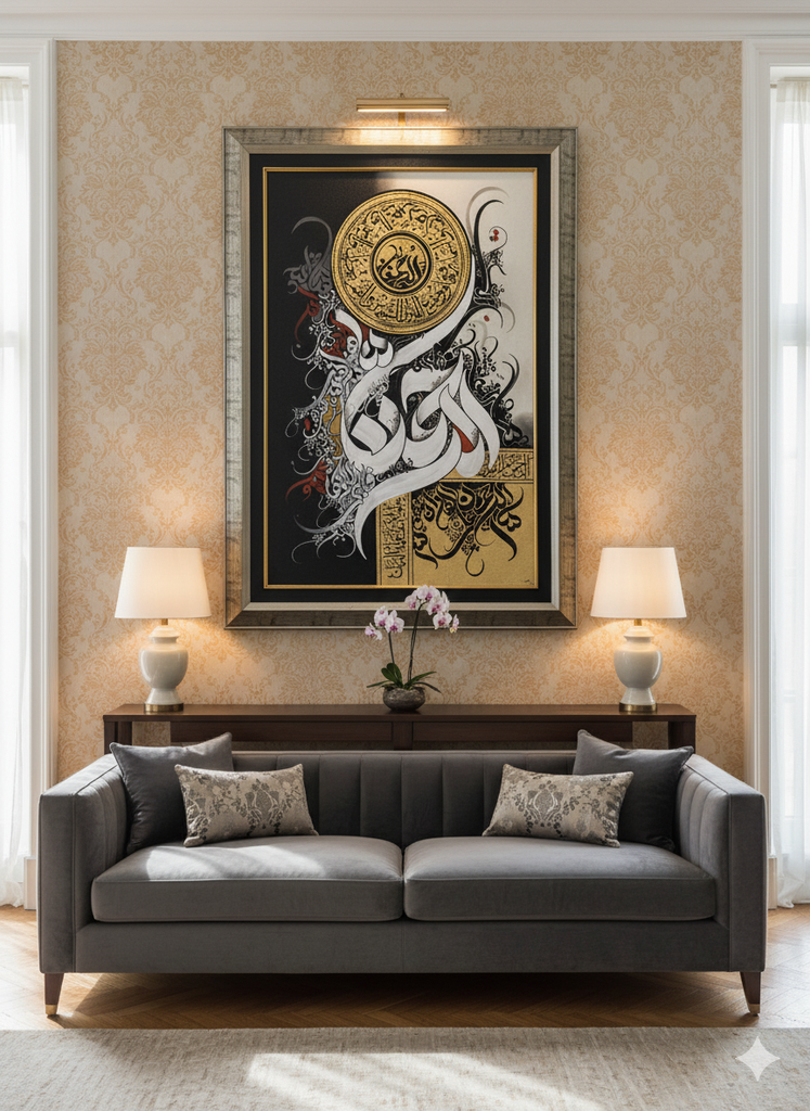 The Grand Calligraphy of Surah Ar-Rahman - Luxury Islamic Wall Art Print"