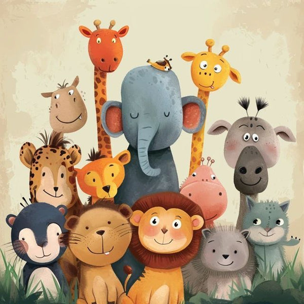 Animal Friends Canvas Art – Fun & Colorful Nursery Design